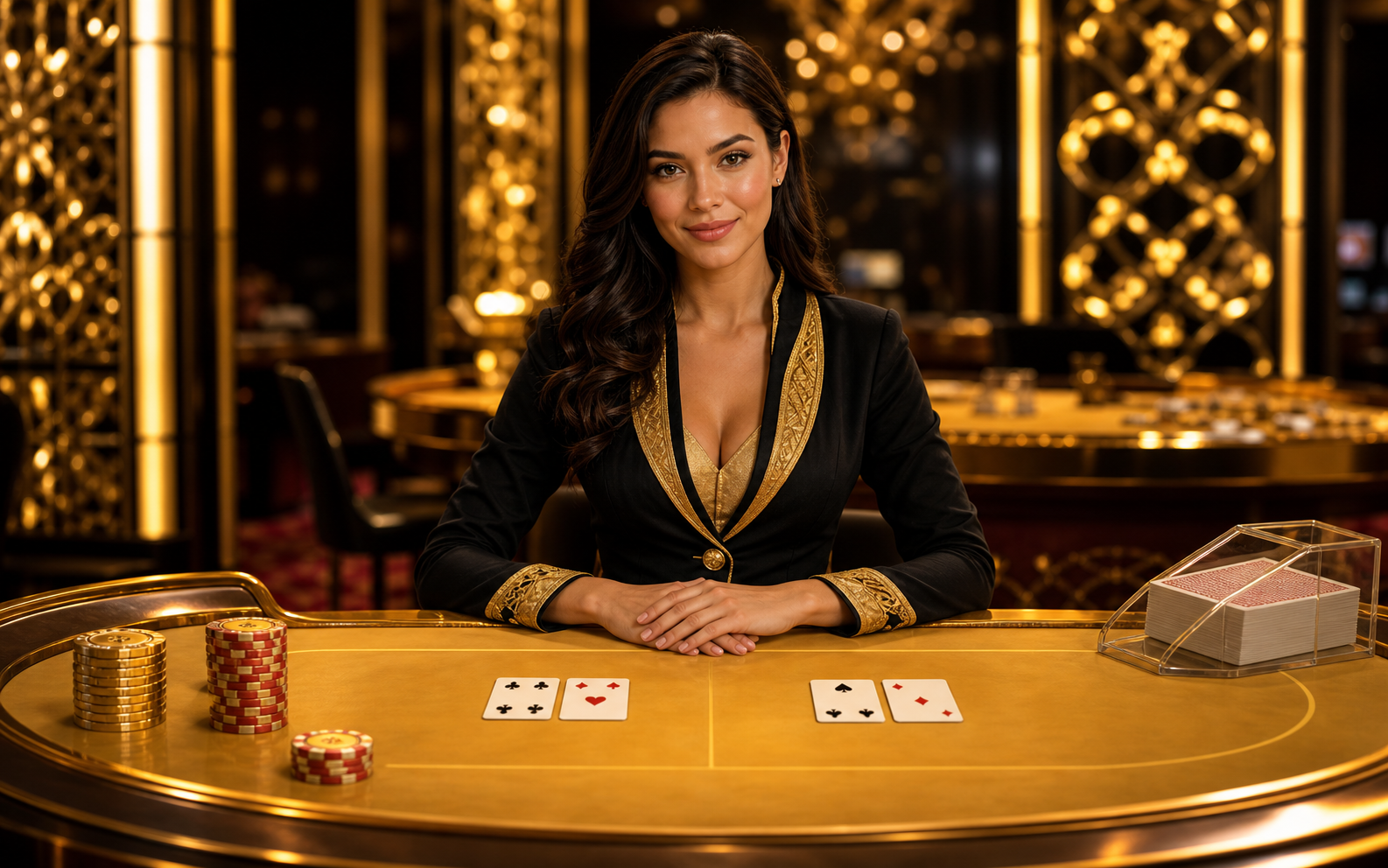 Emerald Table Baccarat with a live dealer