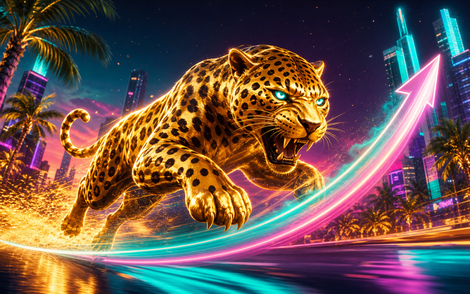 Turbo Harimau quick game with neon effects